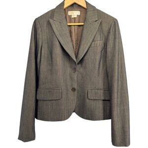 MICHAEL KORS Women Cropped Blazer Size 8 Brown 2-Button Professional Jacket